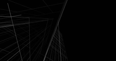 Mimari sanat konseptinde soyut çizgiler, minimum geometrik şekiller. 