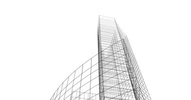 Mimari sanat konseptinde soyut çizgiler, minimum geometrik şekiller. 