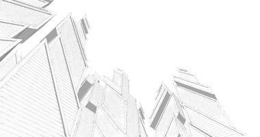 Mimari sanat konseptinde soyut çizgiler, minimum geometrik şekiller. 