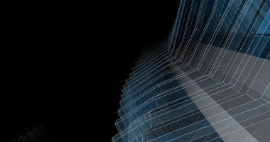 Mimari sanat konseptinde soyut çizgiler, minimum geometrik şekiller. 