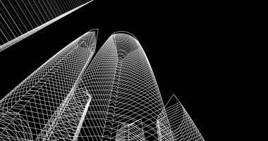 soyut mimari duvar kağıdı tasarımı, dijital konsept arkaplan