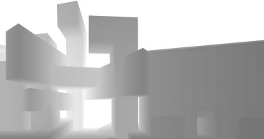 Mimari sanat konseptinde soyut çizgiler, minimum geometrik şekiller. 