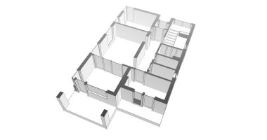 Mimari sanat konseptinde soyut çizgiler, minimum geometrik şekiller. 