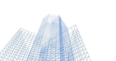 Mimari sanat konseptinde soyut çizgiler, minimum geometrik şekiller. 