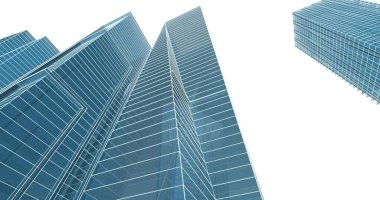 Arkaplanda mimari bina 3d illüstrasyon