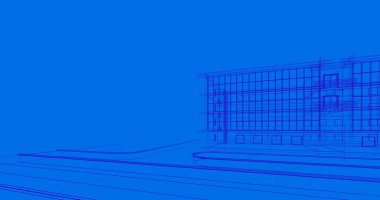 Mimari sanat konseptinde soyut çizgiler, minimum geometrik şekiller. 