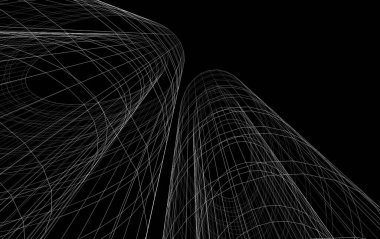 Mimari sanat konseptinde soyut çizgiler, minimum geometrik şekiller. 