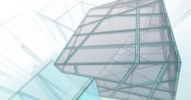 soyut mimari duvar kağıdı tasarımı, dijital konsept arkaplan