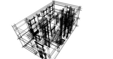 Mimari sanat konseptinde soyut çizgiler, minimum geometrik şekiller. 