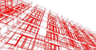soyut mimari duvar kağıdı tasarımı, dijital konsept arkaplan