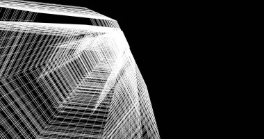 Arkaplanda mimari bina 3d illüstrasyon