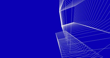 Mimari sanat konseptinde soyut çizgiler, minimum geometrik şekiller. 