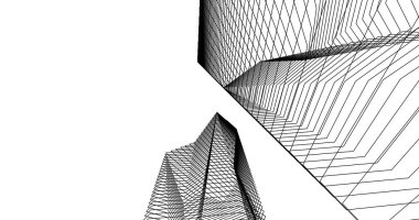 Mimari sanat konseptinde soyut çizgiler, minimum geometrik şekiller. 