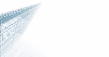 Arkaplanda mimari bina 3d illüstrasyon