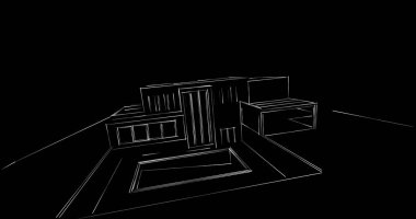 soyut mimari duvar kağıdı tasarımı, dijital konsept arkaplan