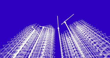 soyut mimari duvar kağıdı tasarımı, dijital konsept arkaplan