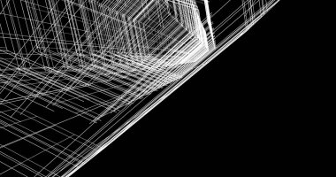 Mimari sanat konseptinde soyut çizgiler, minimum geometrik şekiller. 