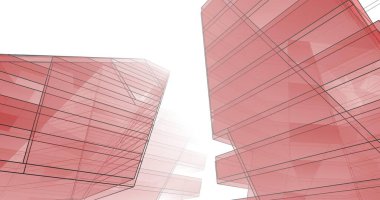 Mimari sanat konseptinde soyut çizgiler, minimum geometrik şekiller. 