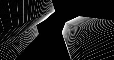 3d mimari duvar kağıdı tasarımı, dijital bina çizimi 