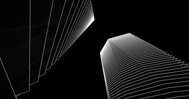 3d mimari duvar kağıdı tasarımı, dijital bina çizimi 