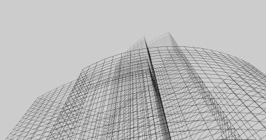 Mimari sanat konseptinde soyut çizgiler, minimum geometrik şekiller. 