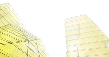 Mimari sanat konseptinde soyut çizgiler, minimum geometrik şekiller. 