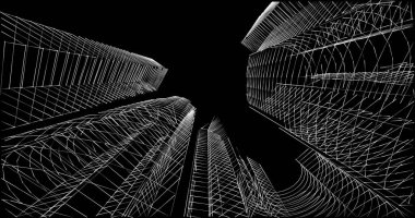 soyut mimari duvar kağıdı tasarımı, dijital konsept arkaplan