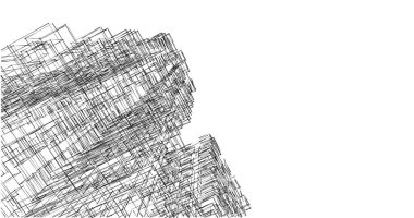 Mimari sanat konseptinde soyut çizgiler, minimum geometrik şekiller. 