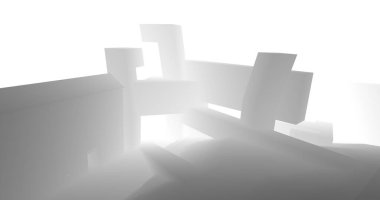 Mimari sanat konseptinde soyut çizgiler, minimum geometrik şekiller. 