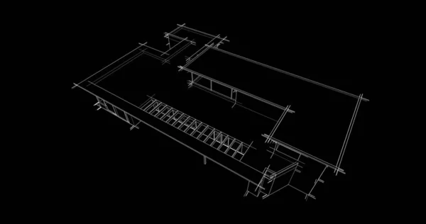 Abstracte Tekenlijnen Architectonisch Kunstconcept Minimale Geometrische Vormen — Stockfoto