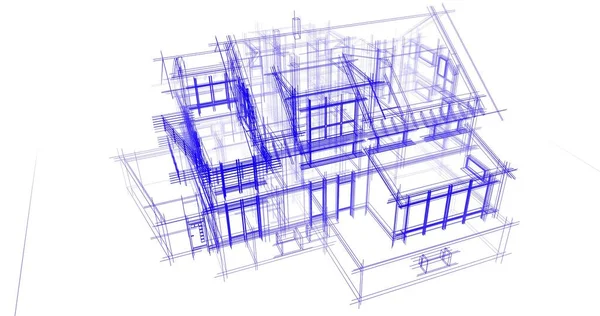 Projekt Geometrycznych Budynków Architektonicznych — Zdjęcie stockowe