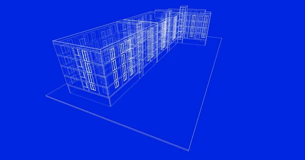 建筑墙纸设计 数字概念背景 — 图库照片