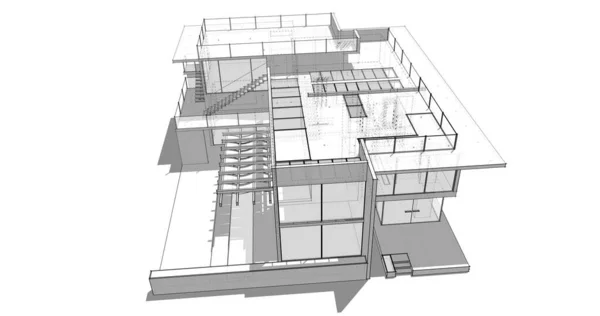 最小几何建筑设计 — 图库照片