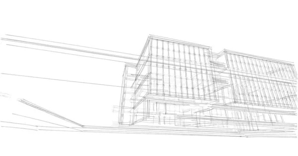 Abstrakcyjne Linie Rysunku Koncepcji Sztuki Architektonicznej Minimalne Kształty Geometryczne — Zdjęcie stockowe