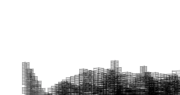 Schets Kunst Geometrische Architectonische Gebouwen Ontwerp — Stockfoto
