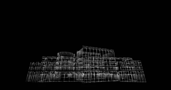 建筑墙纸设计 数字概念背景 — 图库照片