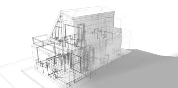 Arquitectura Edificio Ilustración Sobre Fondo —  Fotos de Stock