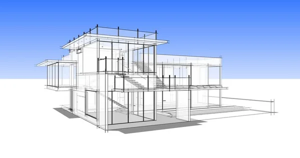 建筑3D背景图 — 图库照片