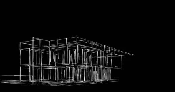 Abstrakcyjne Linie Rysunku Koncepcji Sztuki Architektonicznej Minimalne Kształty Geometryczne — Zdjęcie stockowe