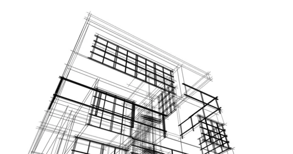 建筑墙纸设计 数字概念背景 — 图库照片