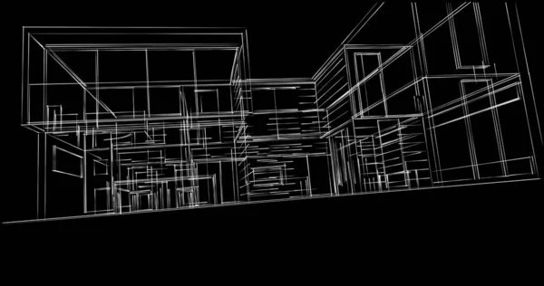 Архитектурное Построение Иллюстрации Фоне — стоковое фото