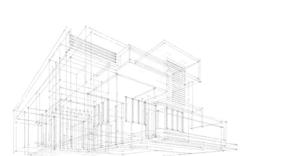 Arquitetura Edifício Ilustração Fundo — Fotografia de Stock