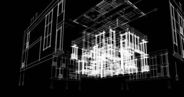 Lignes Dessin Abstraites Dans Concept Art Architectural Formes Géométriques Minimales — Photo