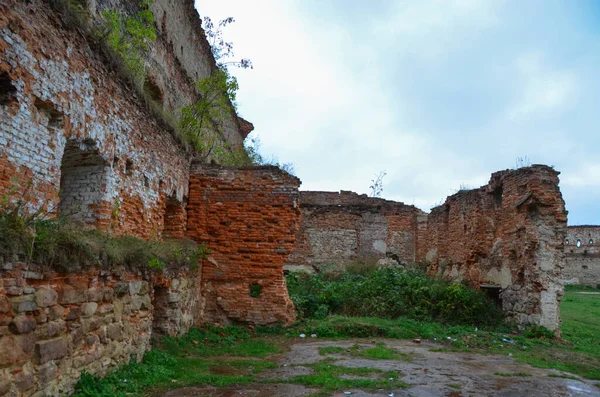 Vista Vecchie Rovine Edifici Con Cespugli — Foto Stock