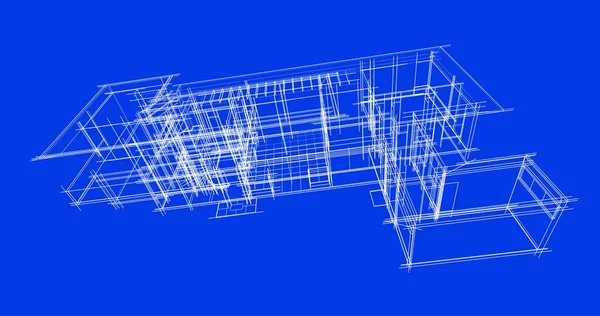 Abstracte Tekenlijnen Architectonisch Kunstconcept Minimale Geometrische Vormen — Stockfoto