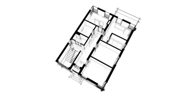 建筑墙纸设计 数字概念背景 — 图库照片