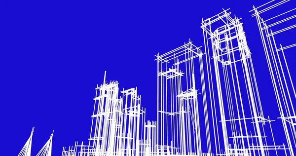 Abstraktní Architektonický Design Tapet Digitální Koncept Pozadí — Stock fotografie