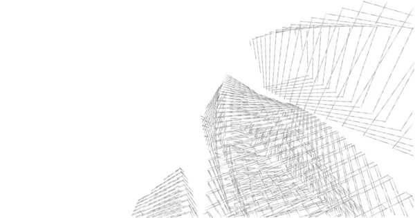 Lignes Dessin Abstraites Dans Concept Art Architectural Formes Géométriques Minimales — Photo