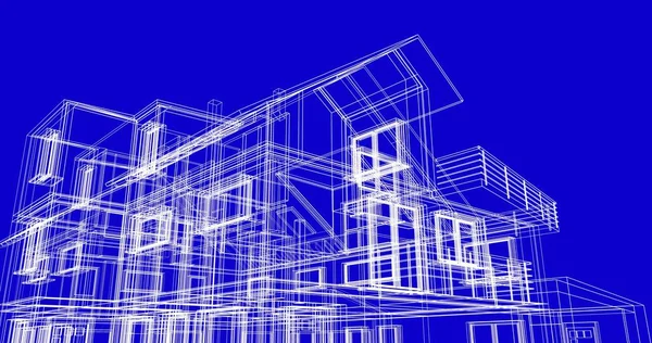 Abstrakcyjne Linie Rysunku Koncepcji Sztuki Architektonicznej Minimalne Kształty Geometryczne — Zdjęcie stockowe