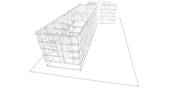 建筑墙纸设计 数字概念背景 — 图库照片